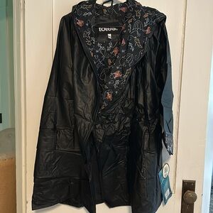 Totes Black hooded raincoat new